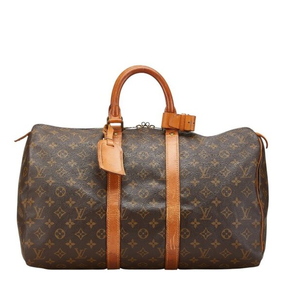 LOUIS VUITTON Brown Monogram Leather Boston Bag - Picture 1 of 14